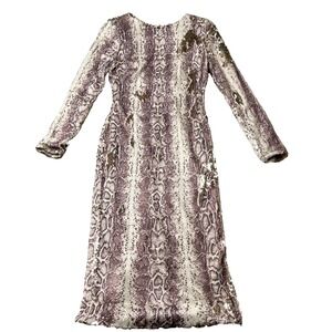 Dress The Population Maxi Dress Womens Medium Multicolor Snake Sequin V Neck